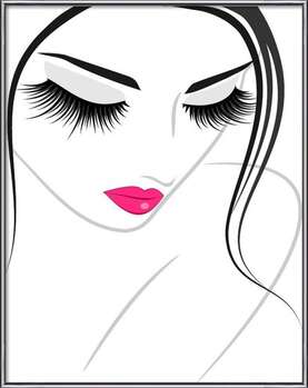 Ingelijste poster Lash extension beauty icon