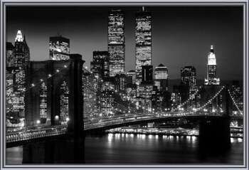 Ingelijste poster Manhattan - Night