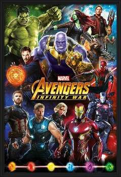 Ingelijste poster Avengers: Infinity War - Characters