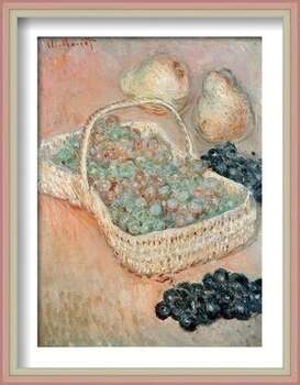 Ingelijste poster Claude Monet - The Basket of Grapes, 1884