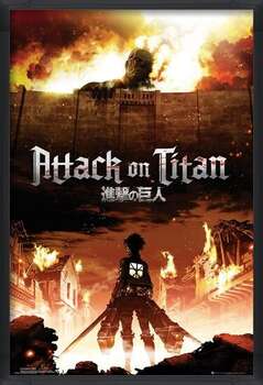 Ingelijste poster Attack on Titan (Shingeki no kyojin) - Key Art