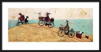 Ingelijste poster Sam Toft - Electric Bike Ride